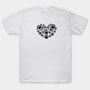Dog paw print made of heart T-Shirt